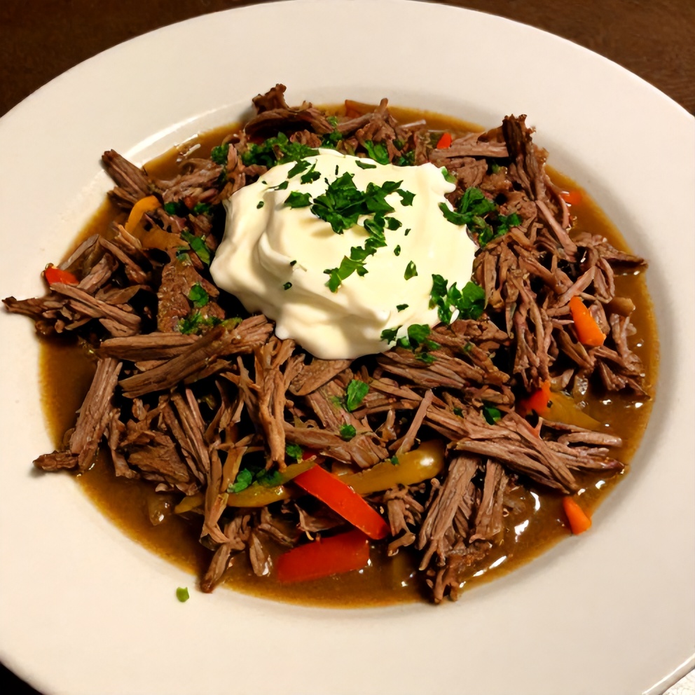 Plated Slow Cooker Chuck Roast with Vegetables