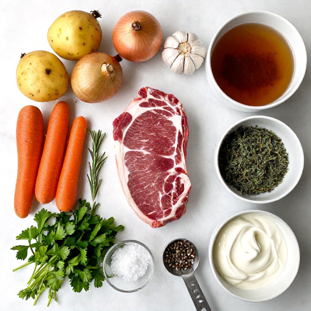 Raw Ingredients for Slow Cooker Chuck Roast