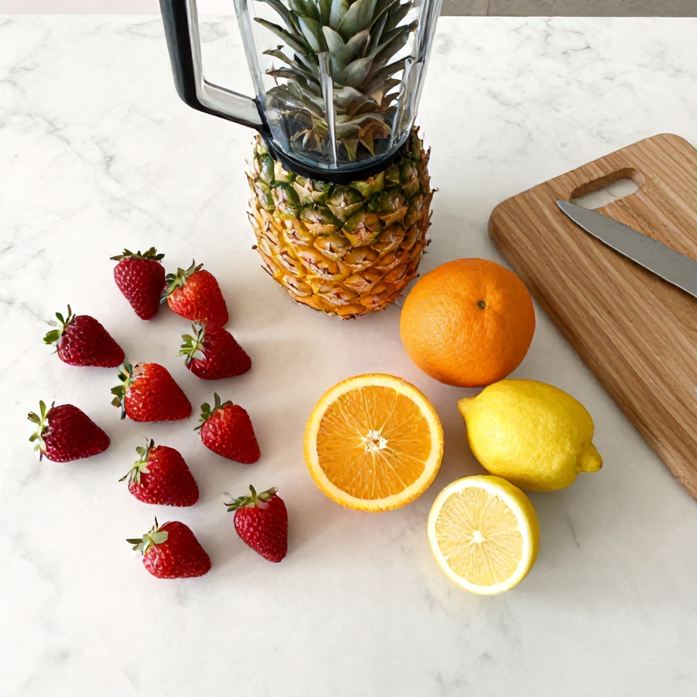 Raw ingredients for sparkling fruit punch