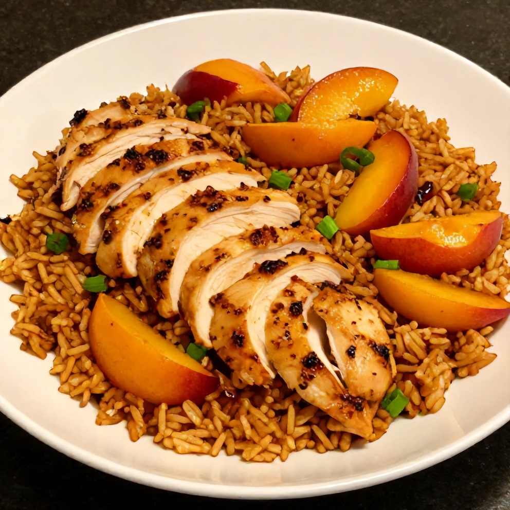 Plated Spicy Jalapeño Peach Chicken