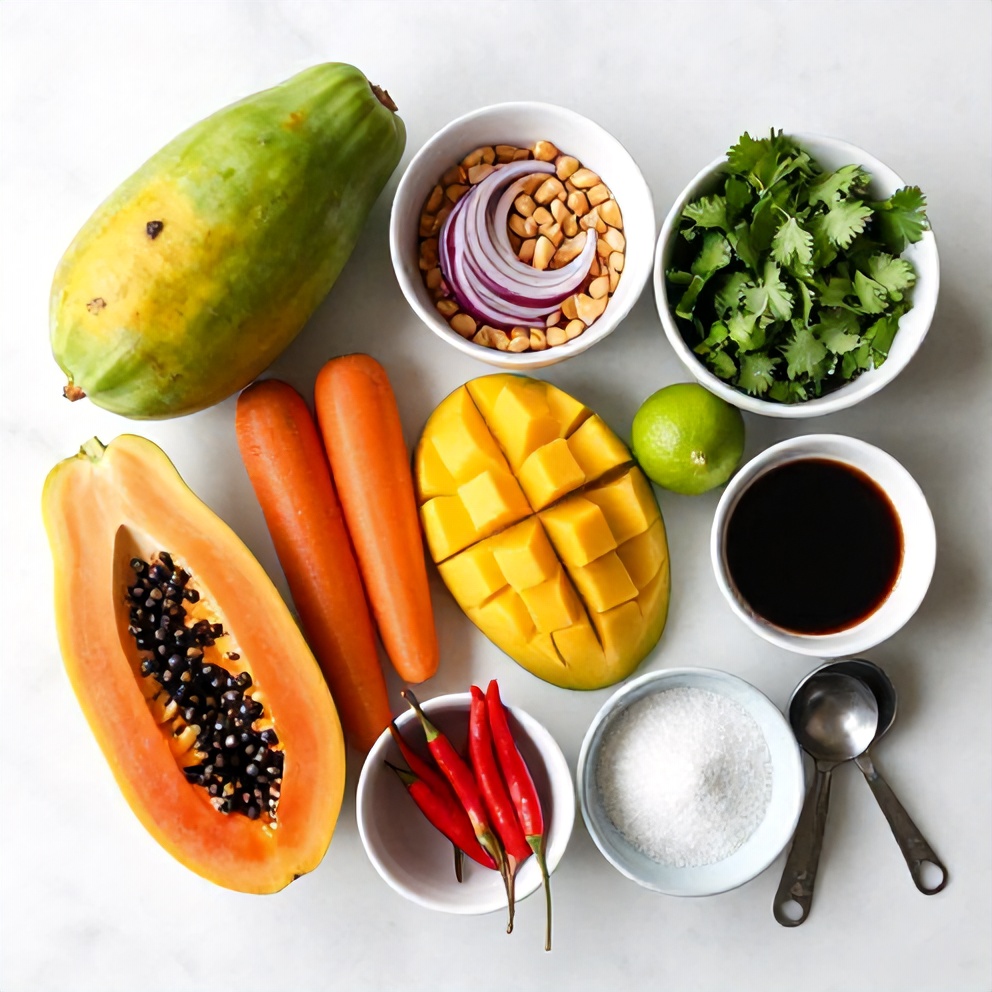 Thai Mango Green Papaya Salad Ingredients