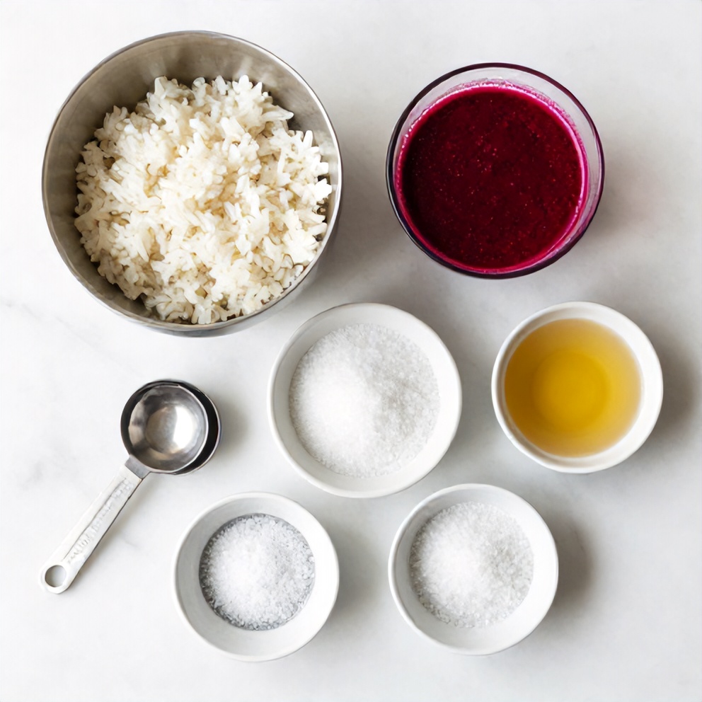 Ingredients for Vibrant Pink Sushi Rice