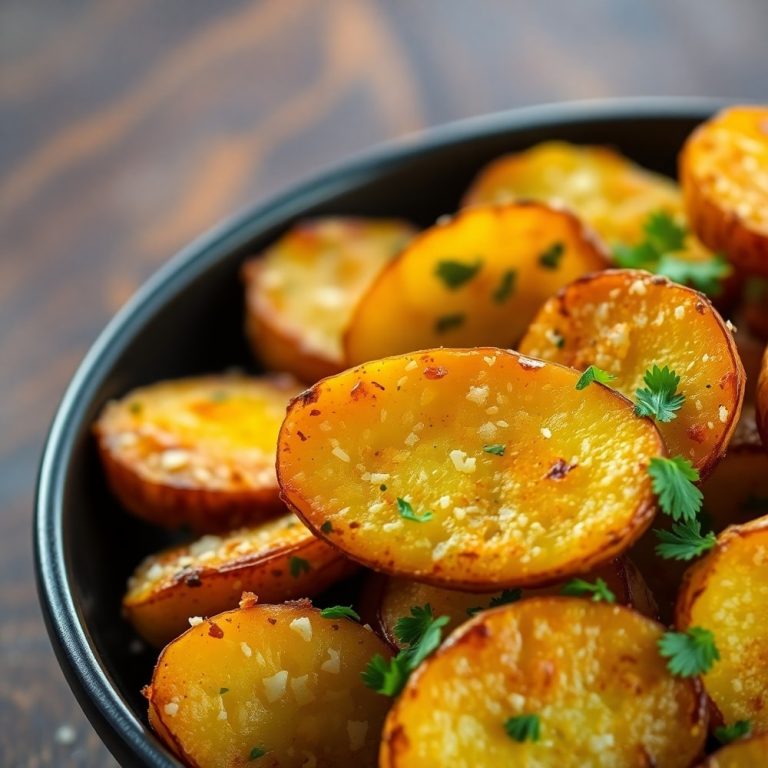 Air Fryer Baked Garlic Parmesan Potatoes