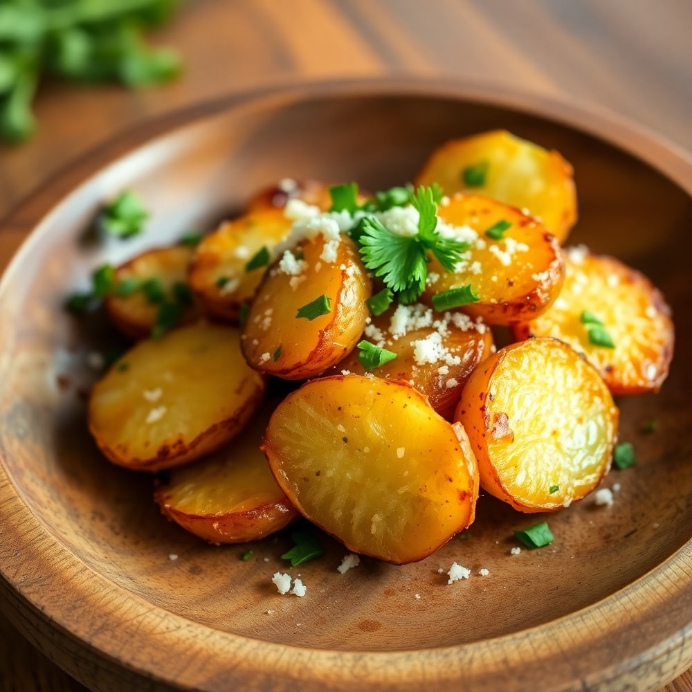 Air Fryer Baked Garlic Parmesan Potatoes