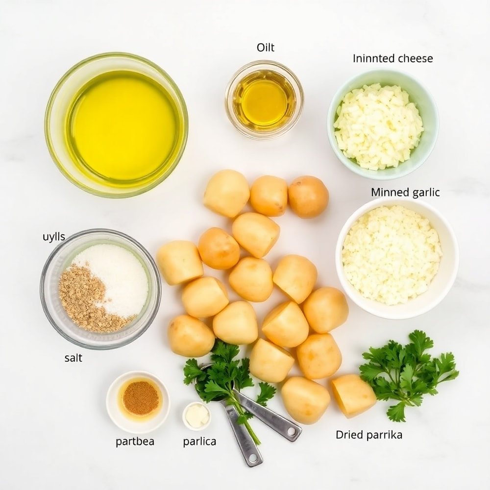 Air Fryer Baked Garlic Parmesan Potatoes Ingredients