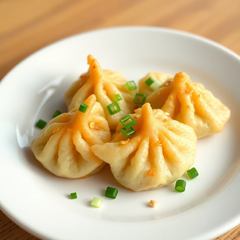 Plated Air Fryer Frozen Dumplings