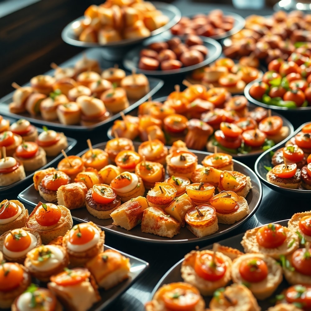 bite-sized finger-foods buffet