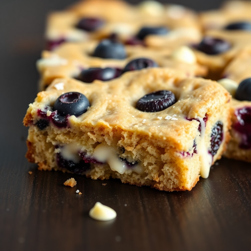 Blueberry White Chocolate Blondies