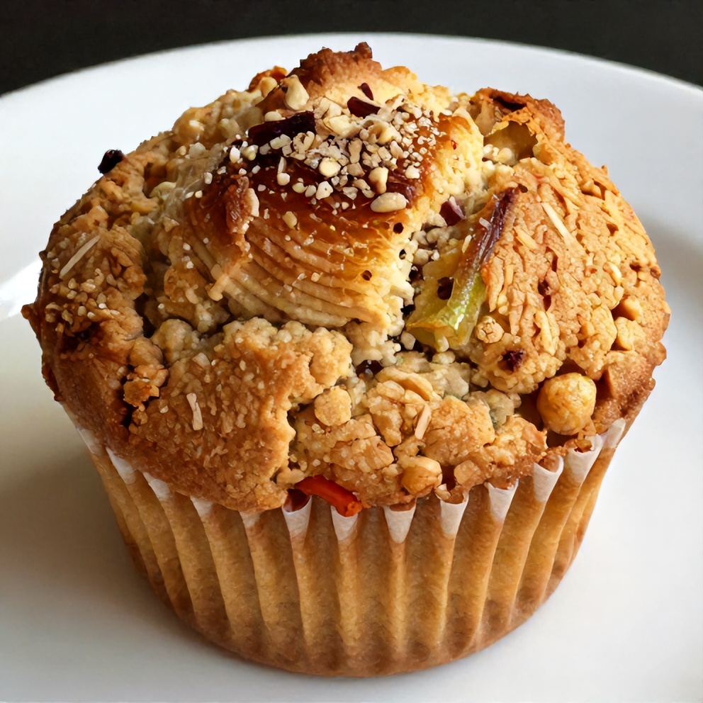 Freshly Baked Caramelized Rhubarb Muffins