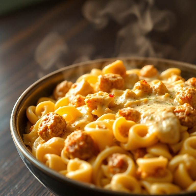 Cheesy Chicken and Sausage Pasta