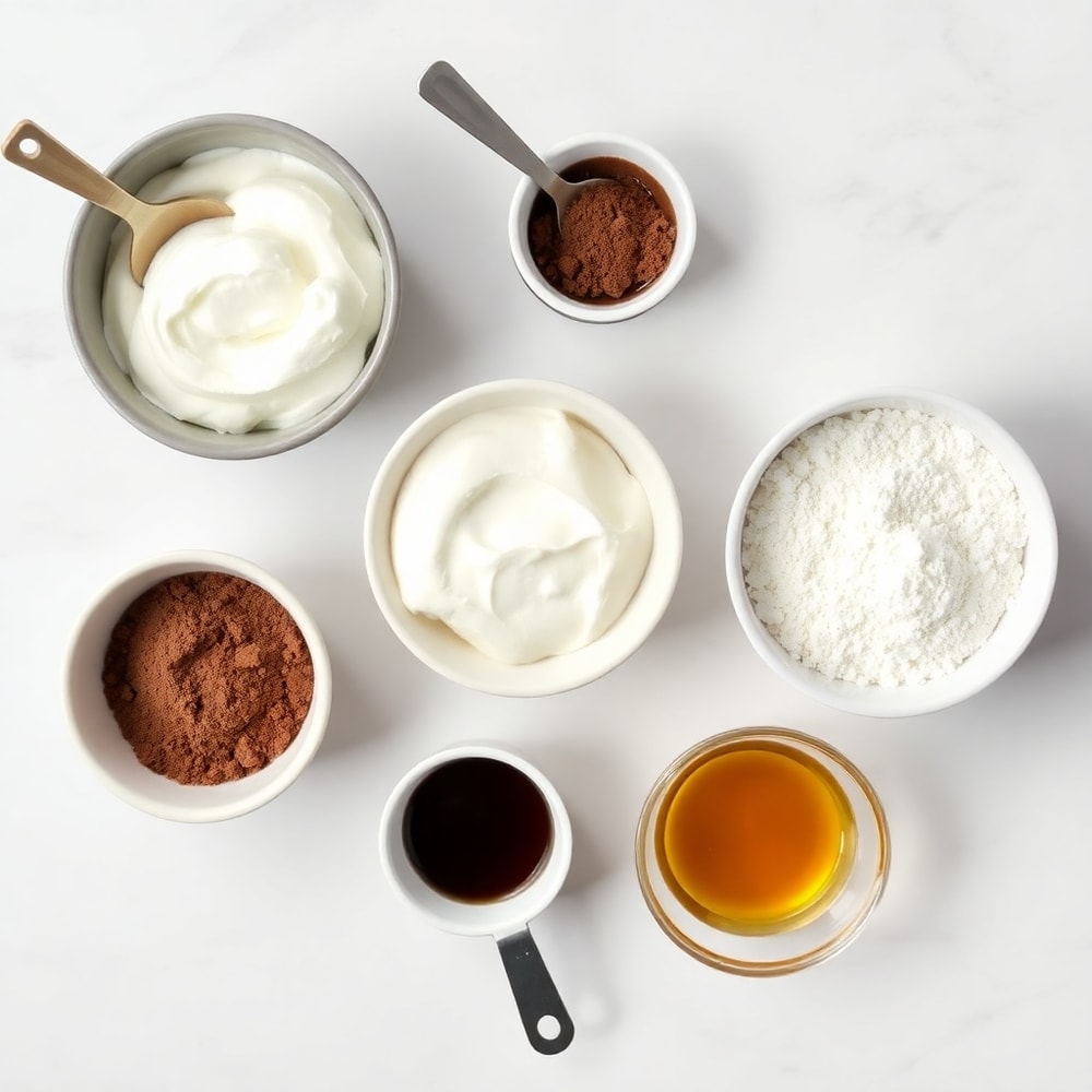 Ingredients for Chocolate Greek Yogurt Ice Cream