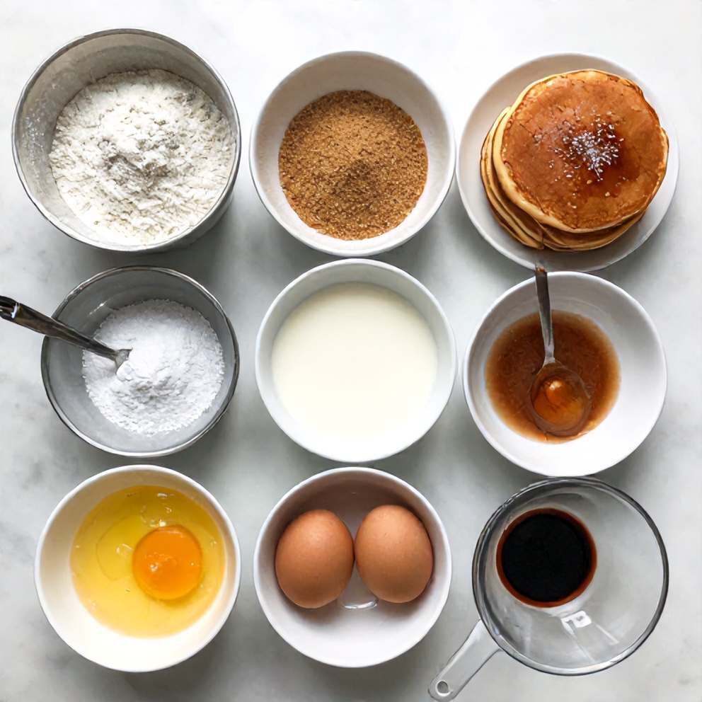 Raw Ingredients for Cinnamon Sugar Churro Pancakes