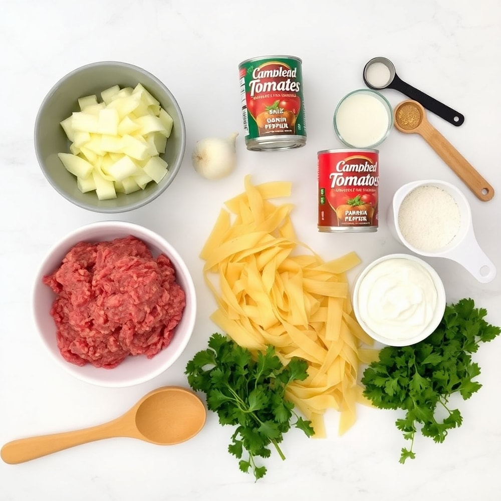 Raw Ingredients for Crock Pot Goulash
