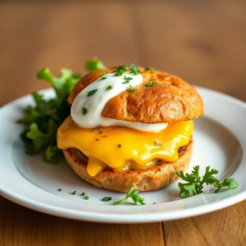 Plated Crack Breakfast Sliders with a side of mixed greens