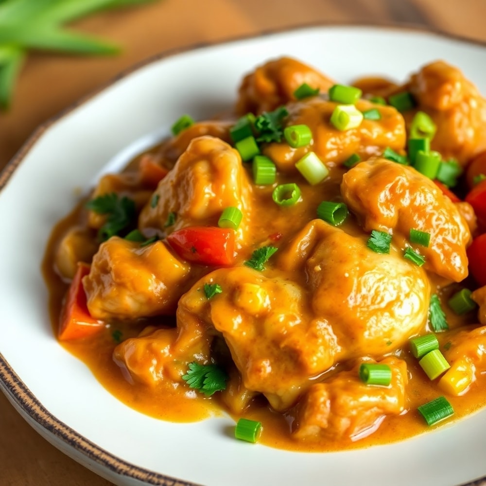 Plated Creamy Crockpot Cajun Butter Chicken