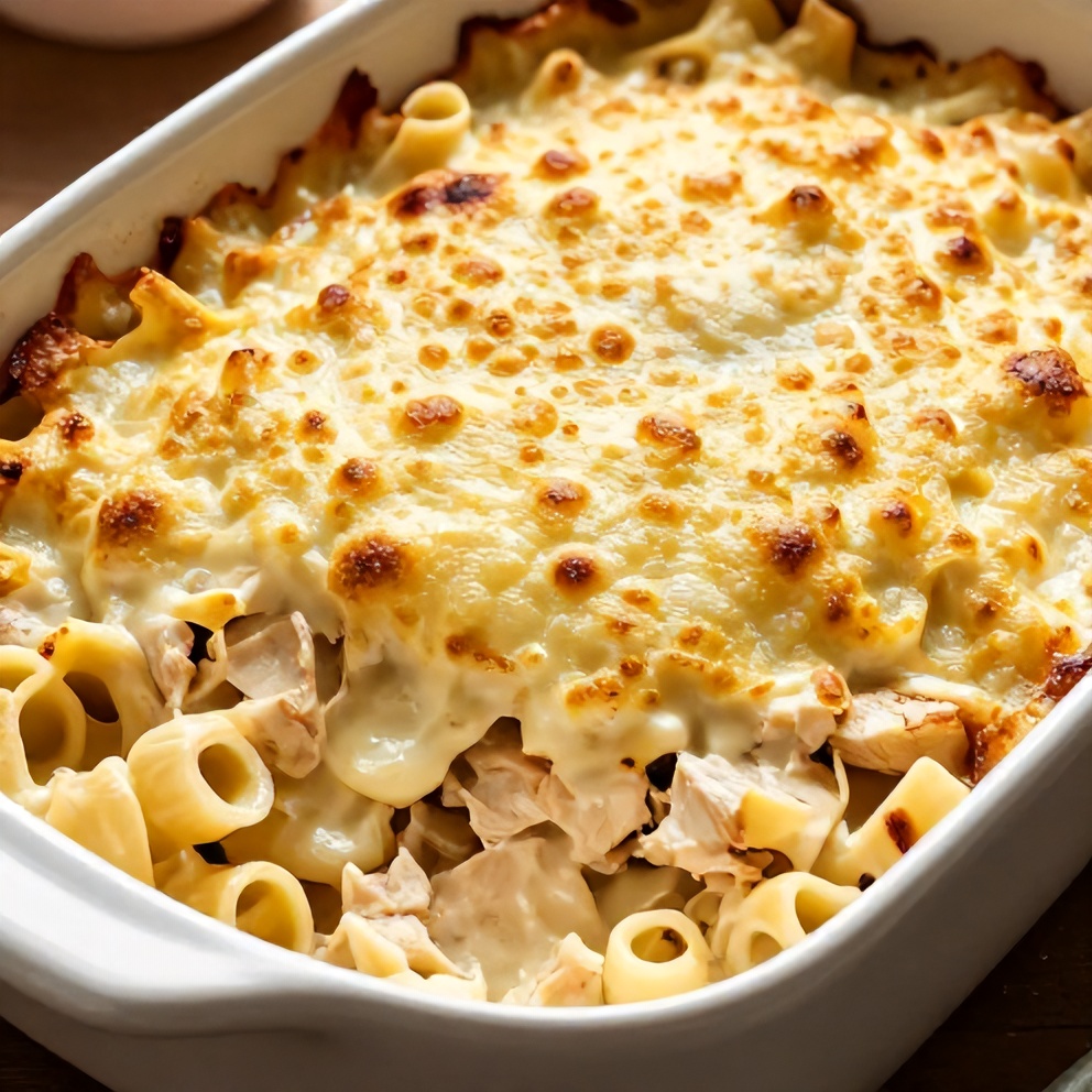 Creamy Lemon Chicken Pasta Bake