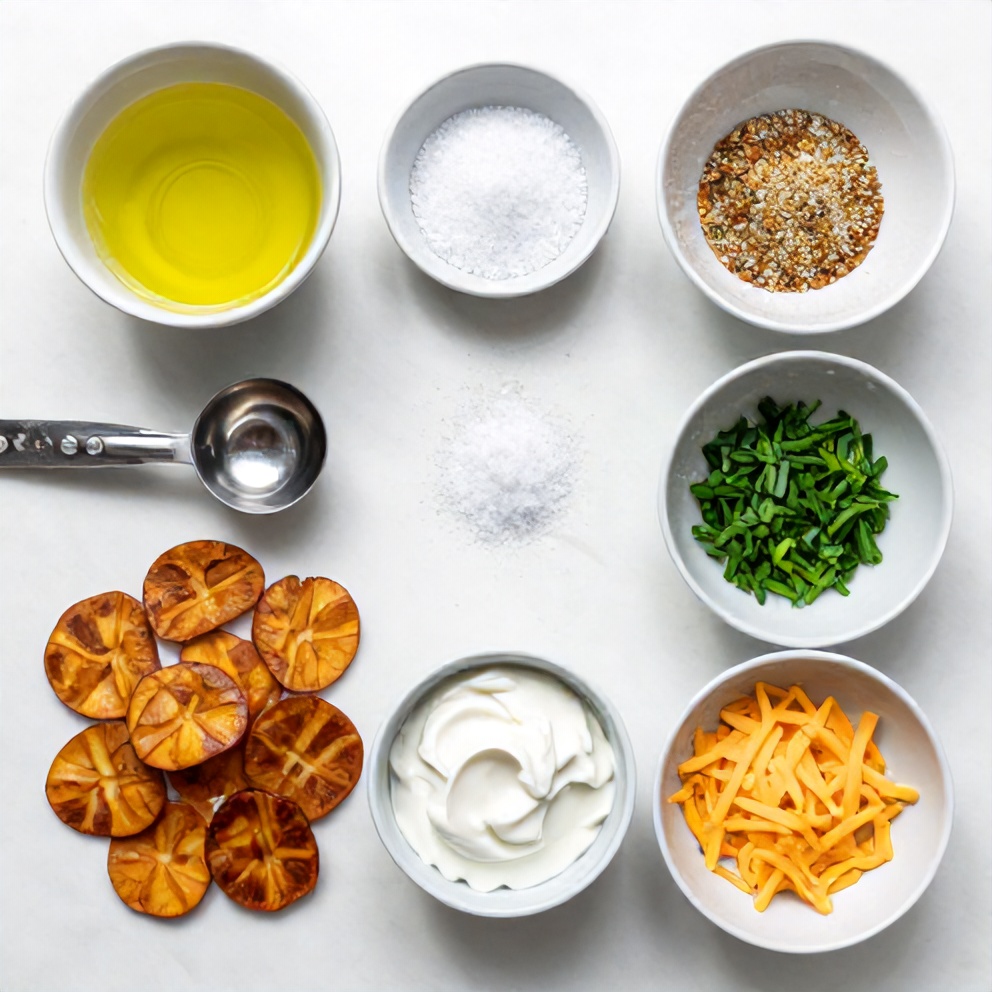 Raw ingredients for crispy baked potato skins