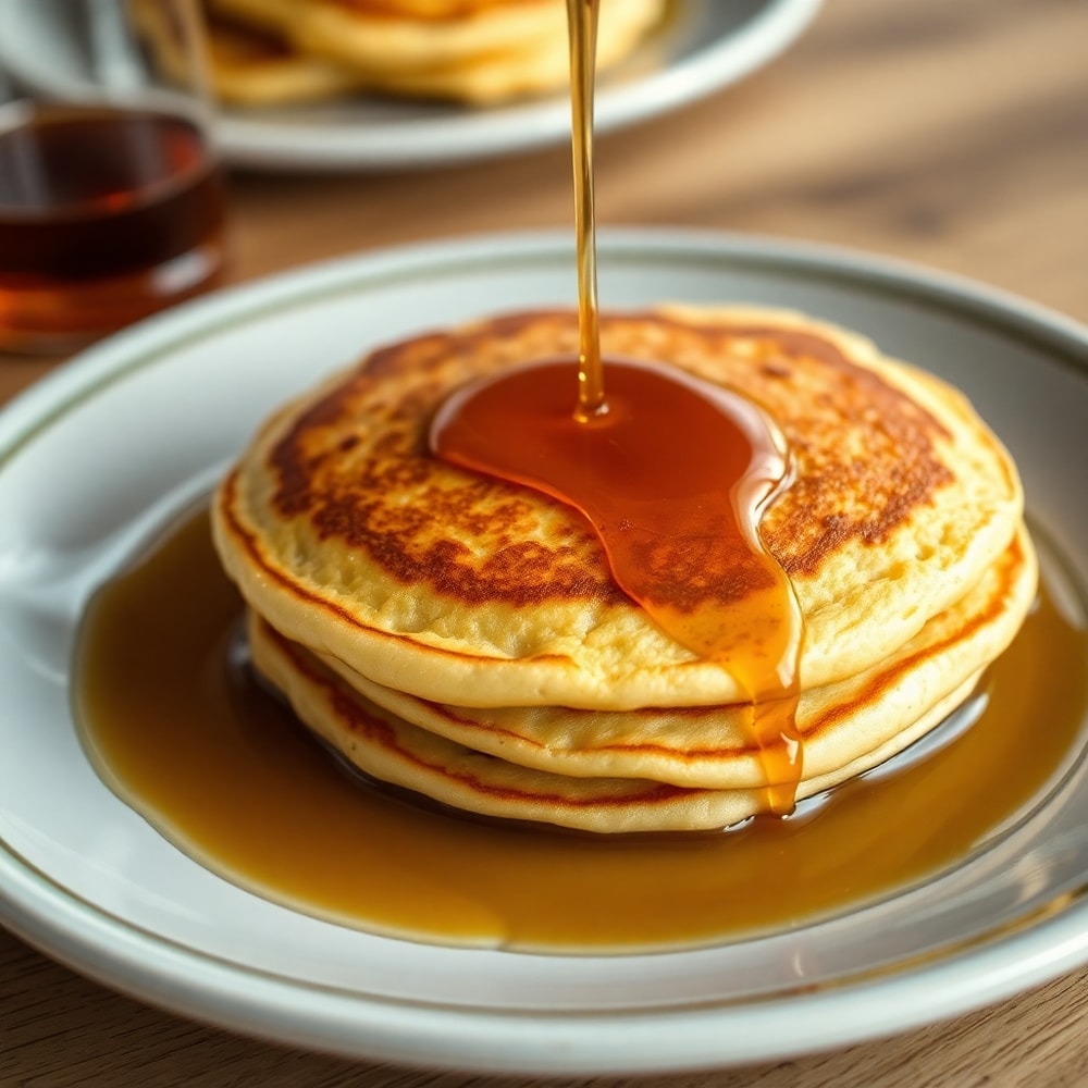 Stack of Lion Pancakes with syrup