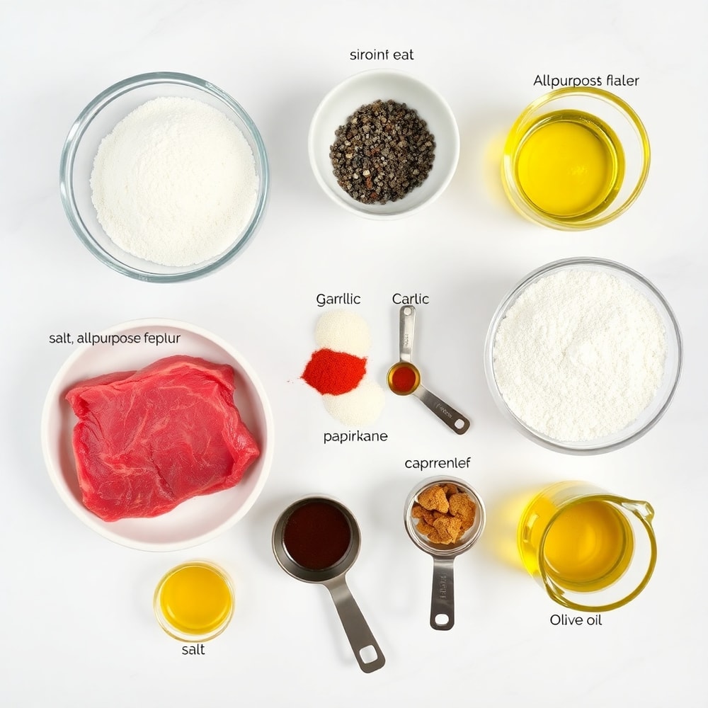 Raw ingredients for Mississippi Steak Bites