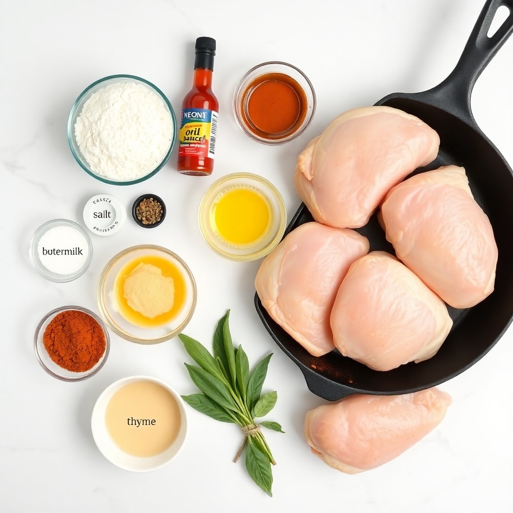 Raw ingredients for Smothered Chicken