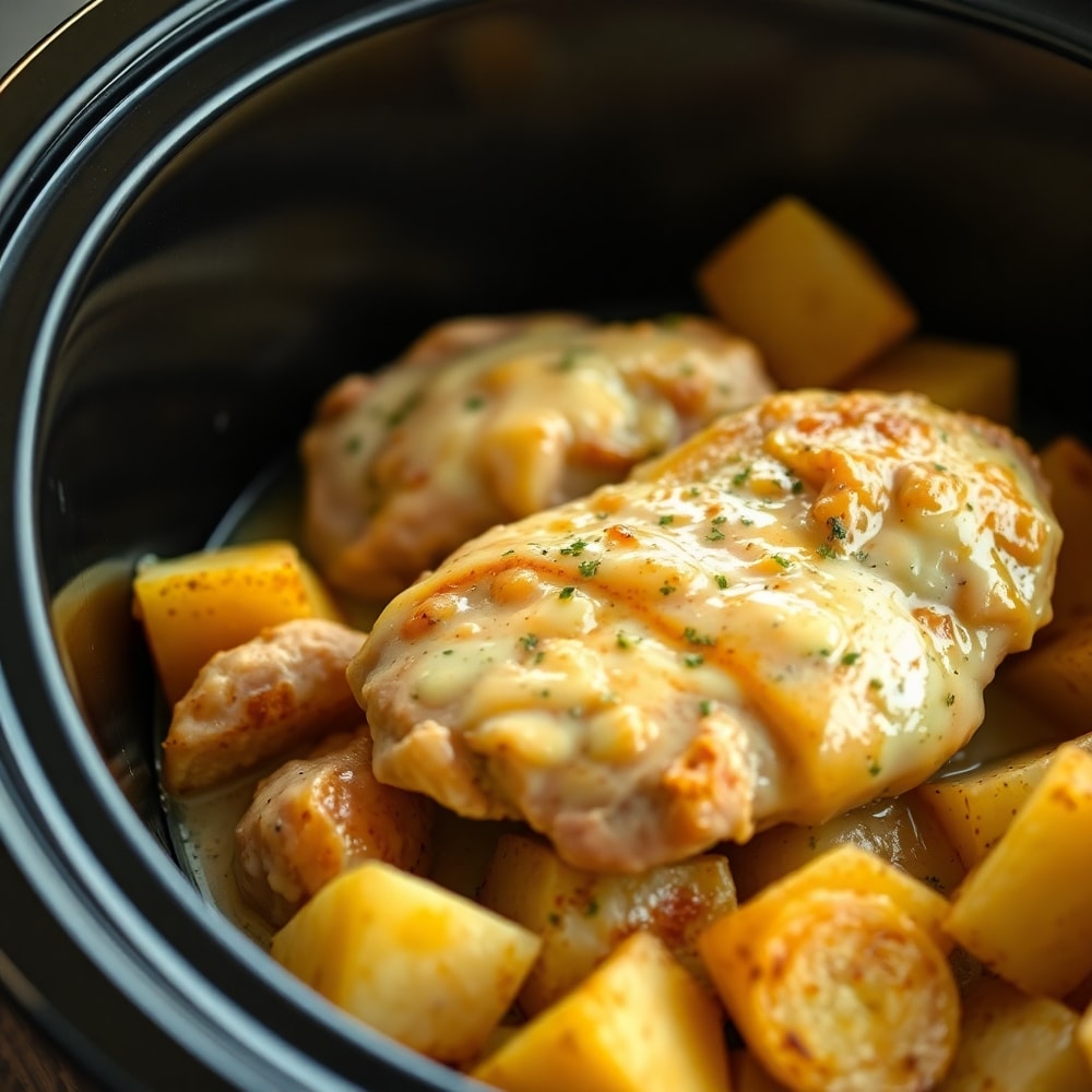 Crockpot Garlic Parmesan Chicken And Potatoes