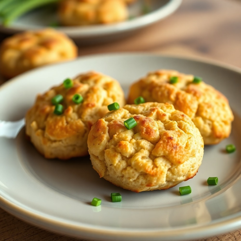 Plated protein biscuits with a side of eggs