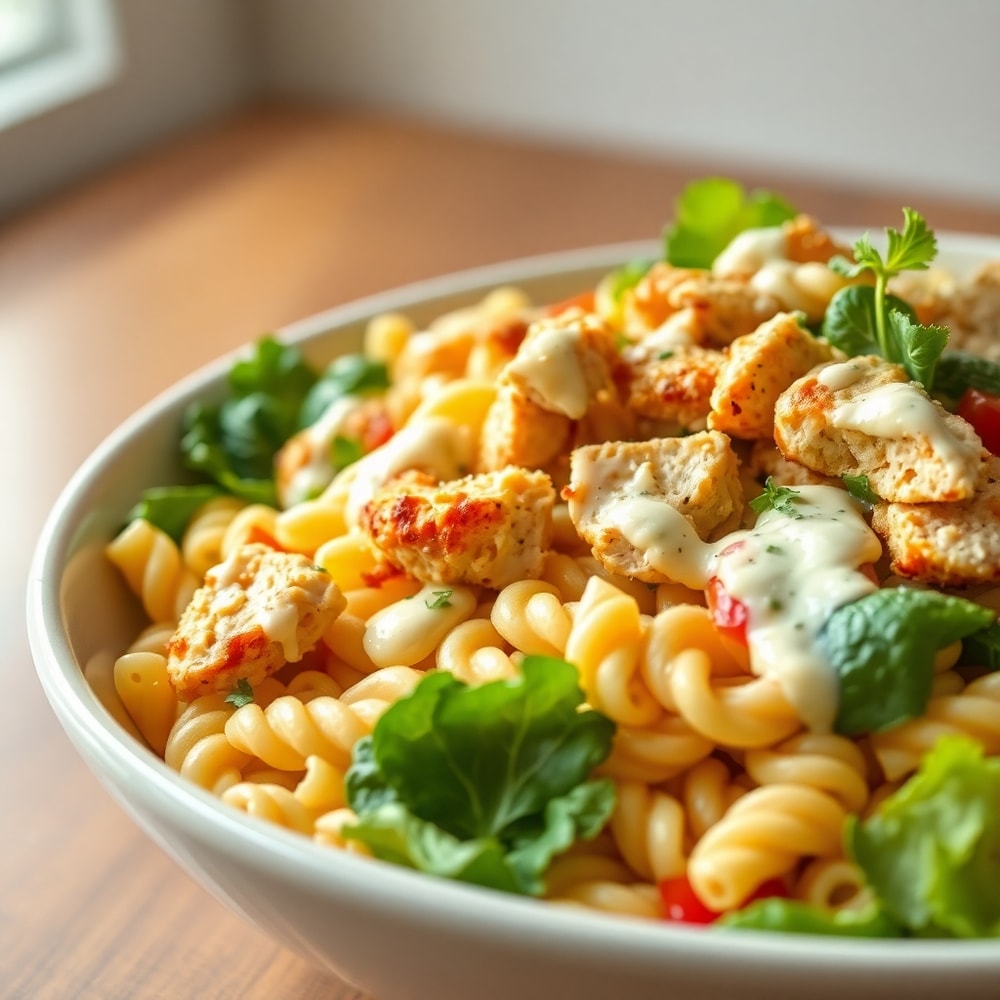 Easy Chicken Caesar Pasta Salad
