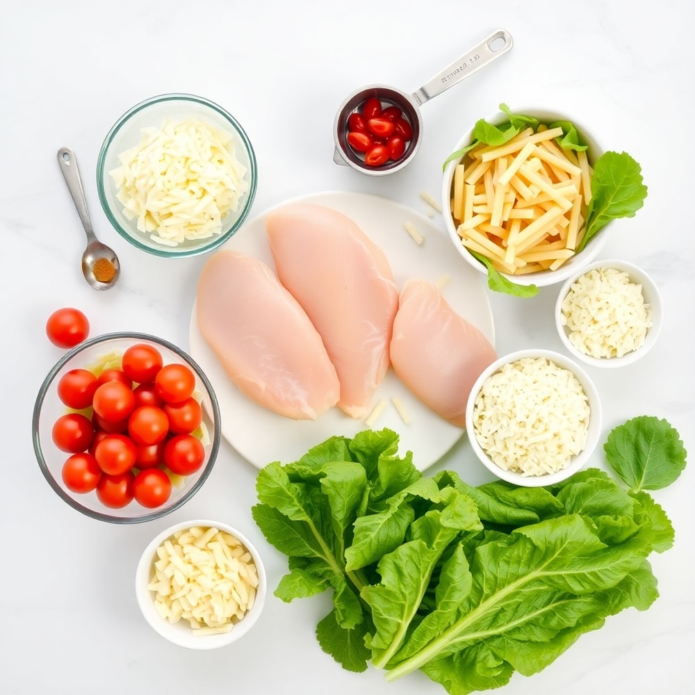 Easy Chicken Caesar Pasta Salad Ingredients - Better Than Takeout