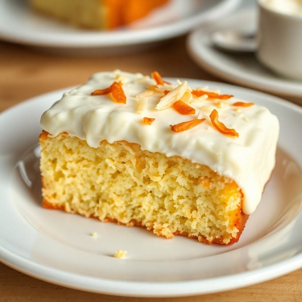 Sliced Easy Coconut Loaf Cake on a plate
