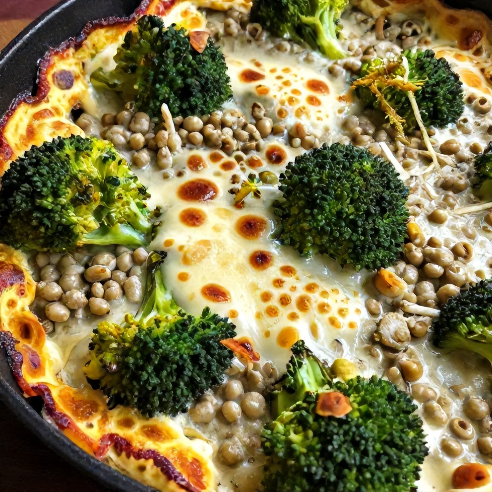 Easy Creamy Broccoli Quinoa Bake