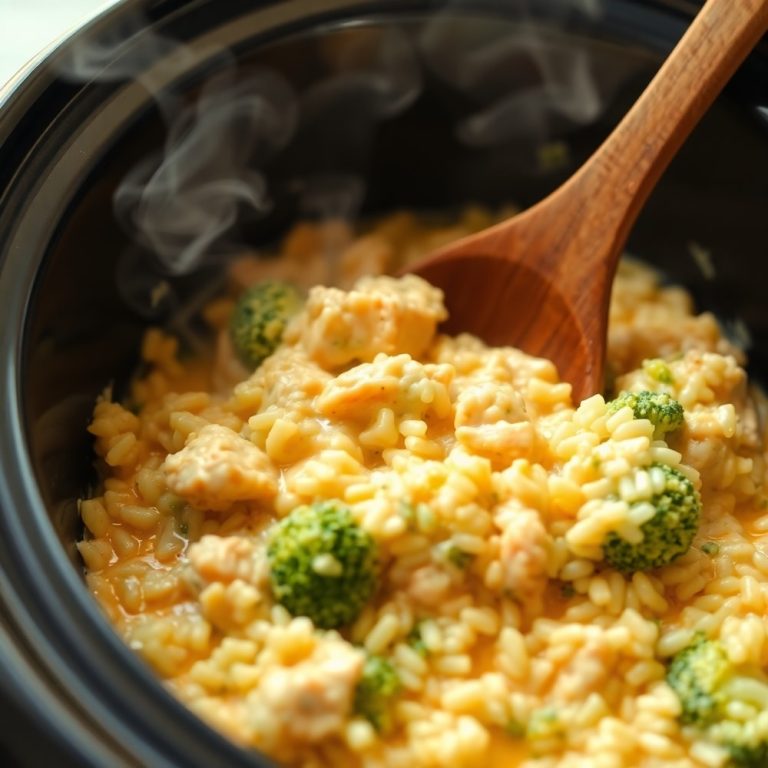 Easy Crockpot Cheesy Chicken Broccoli Rice