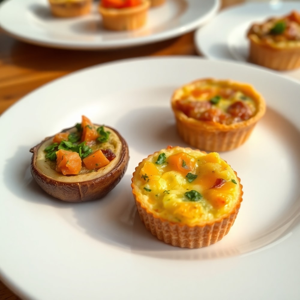 Plated finger food ready to serve