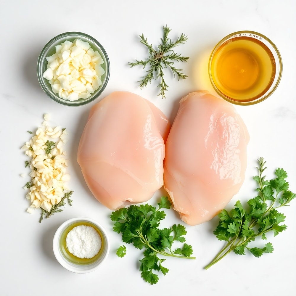 Raw ingredients for Garlic Herb Chicken