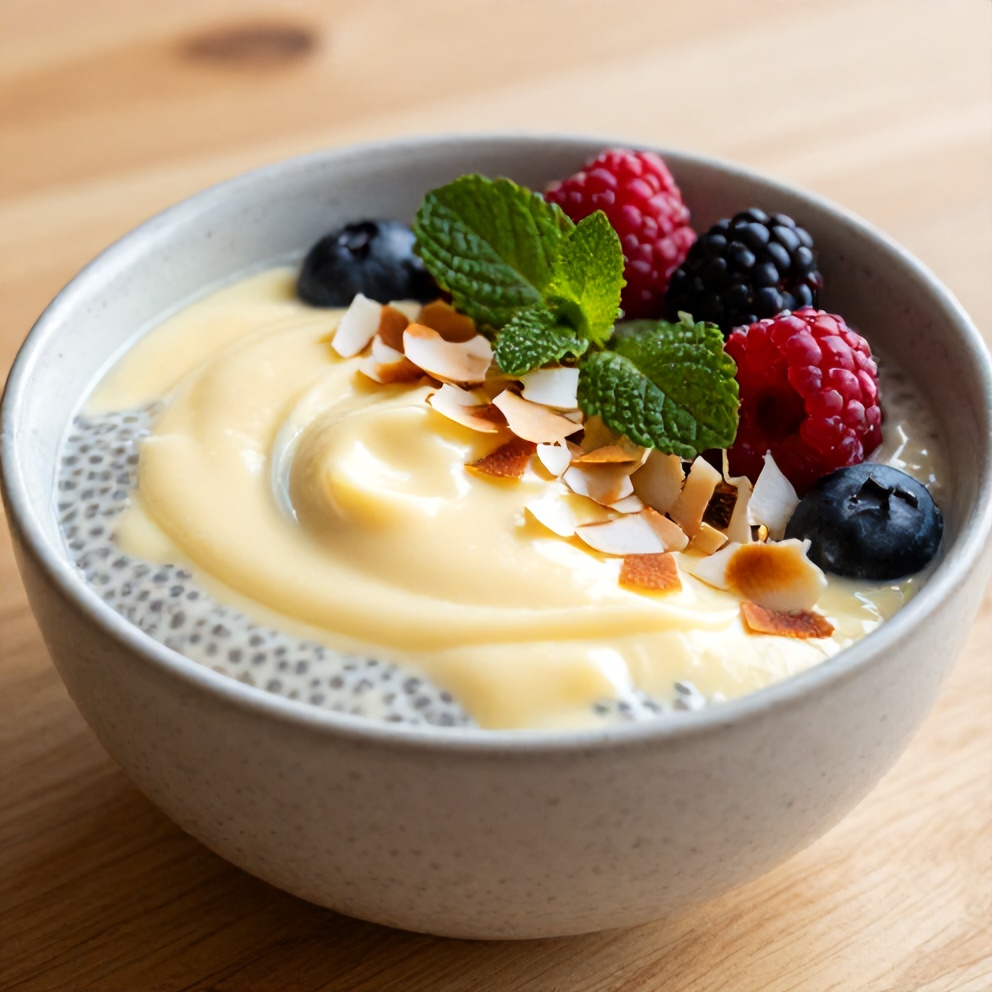 Lemon Curd Chia Pudding with Berries