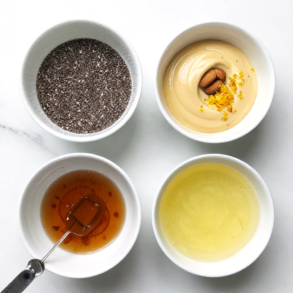 Raw ingredients for Lemon Curd Chia Pudding