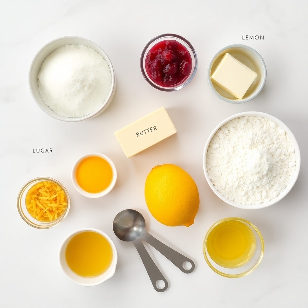 Ingredients for Lemon Raspberry Bars