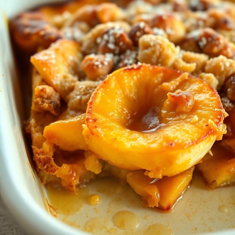 Easy Peach Cobbler French Toast Bake