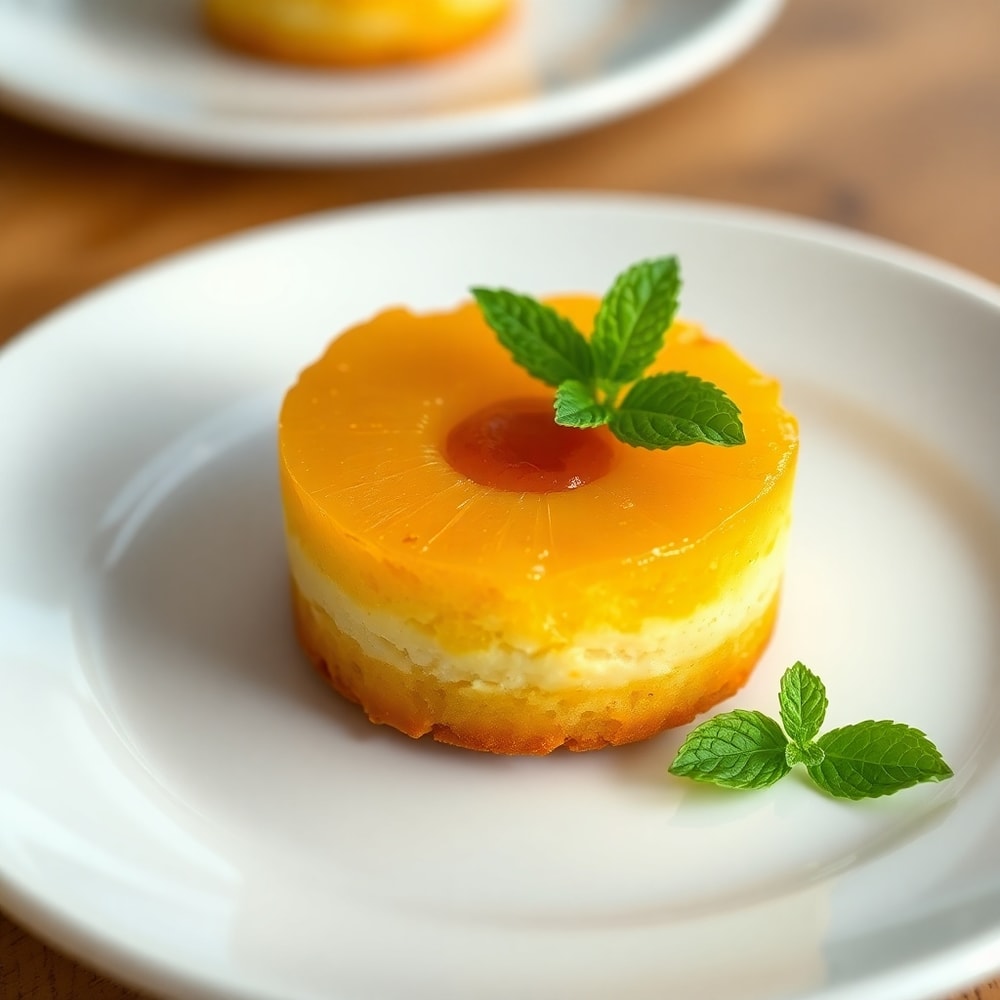 Plated Pineapple Mascarpone Upside-Down Mini Cake