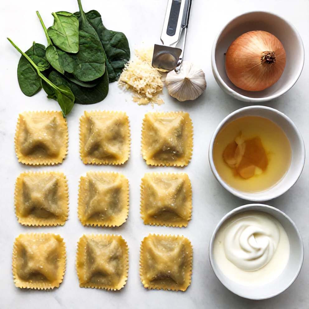 Raw Ingredients for Easy Ravioli Soup