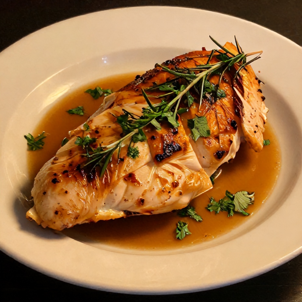 Plated Rosemary Dijon Chicken Breast