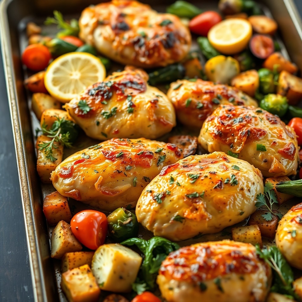 easy sheet pan lemon herb chicken