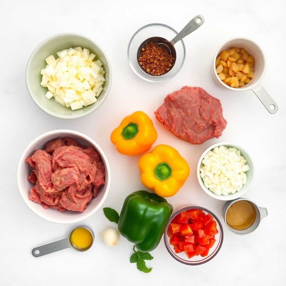 Ingredients for Slow Cooker Beef and Pepper Stew
