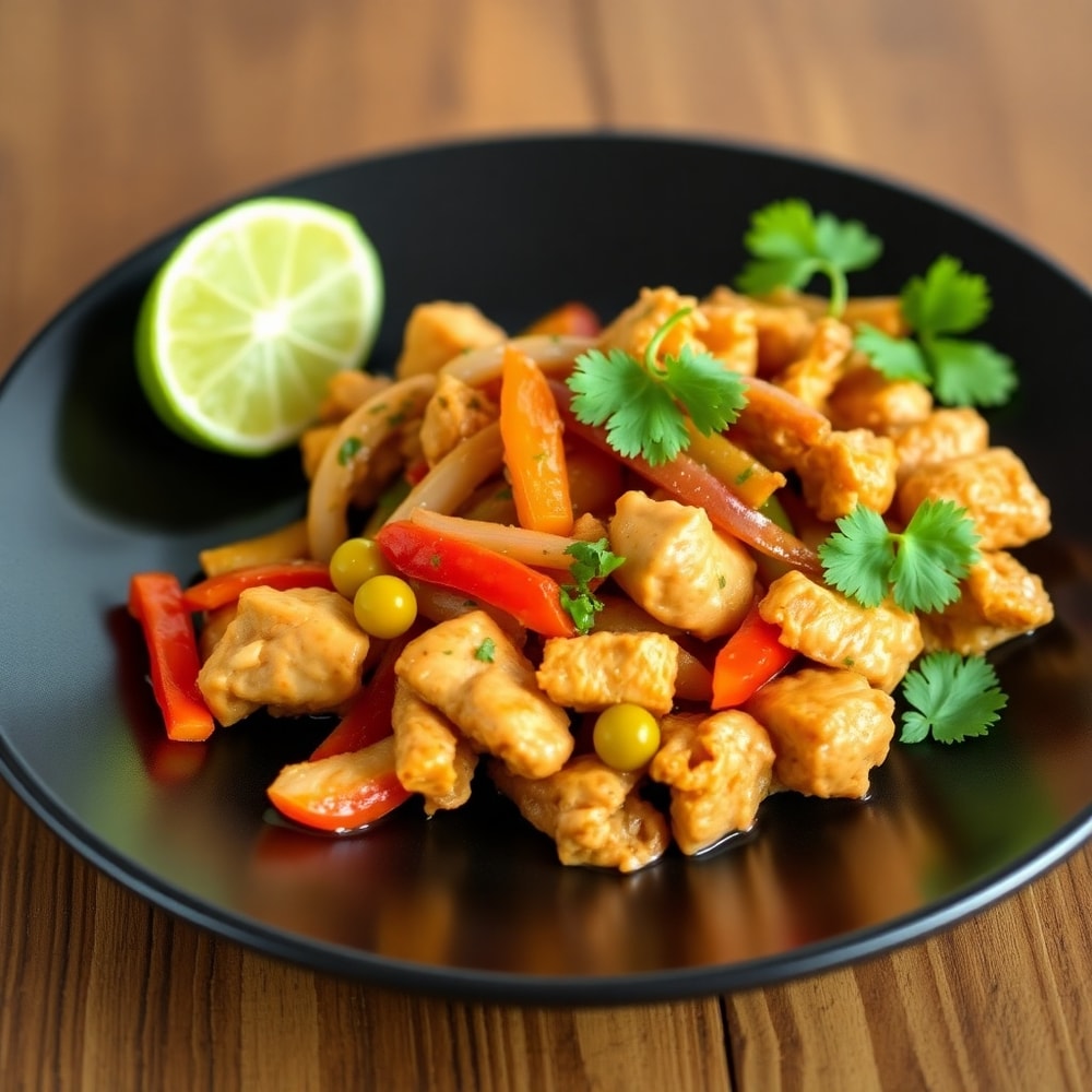 Easy Slow Cooker Chicken Fajitas plated with tortillas and toppings