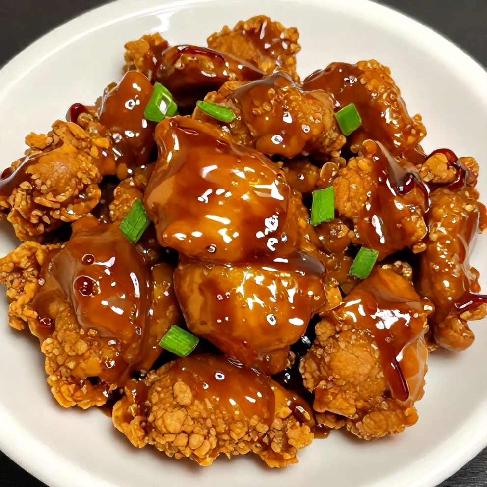 Easy Spicy Honey Soy Sauce Dinner plated with green onions