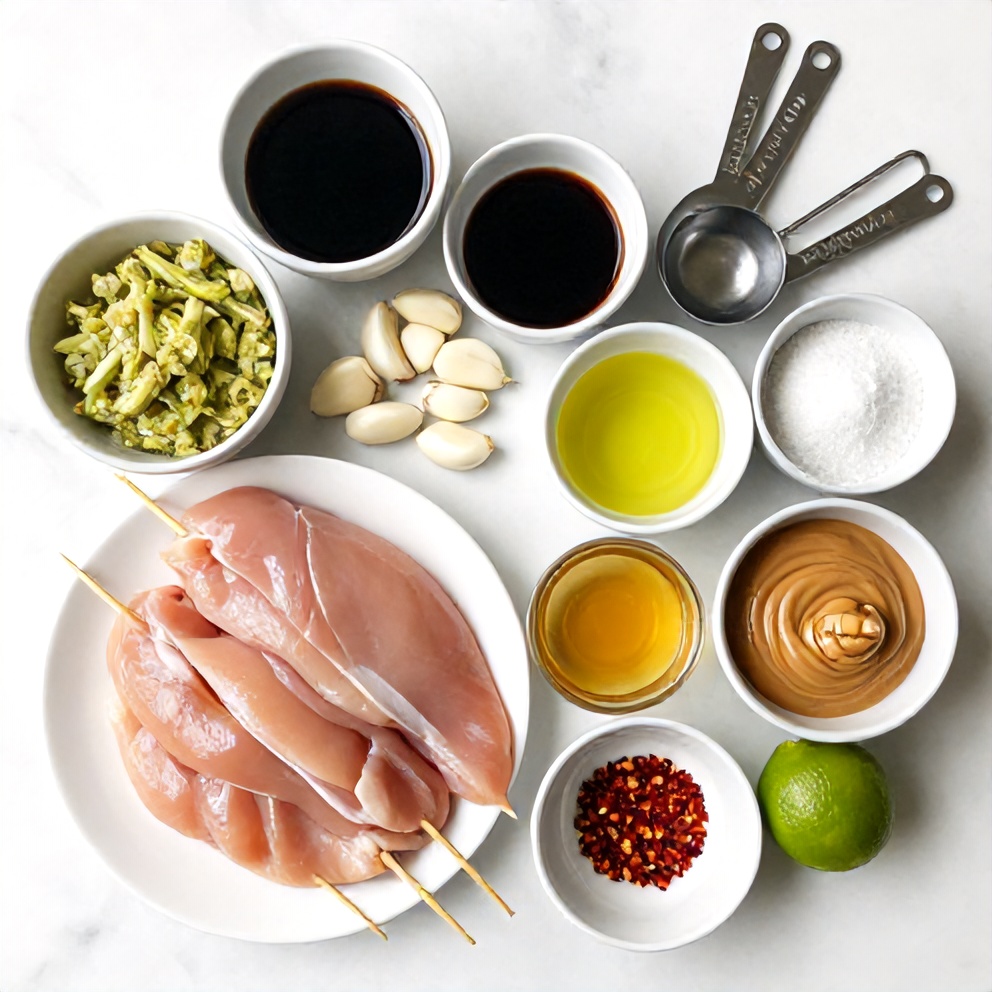 Raw ingredients for Vietnamese Lemongrass Chicken Skewers