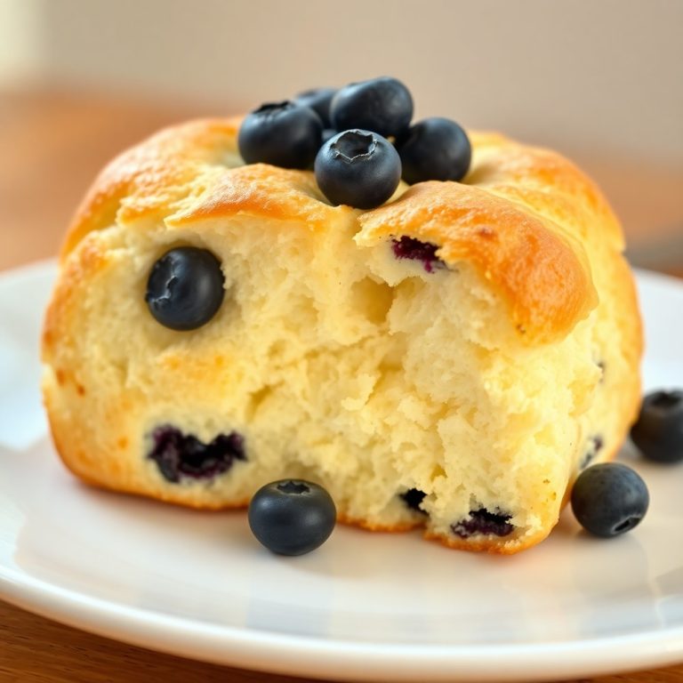Fluffy Cottage Cheese Blueberry Cloud Bread