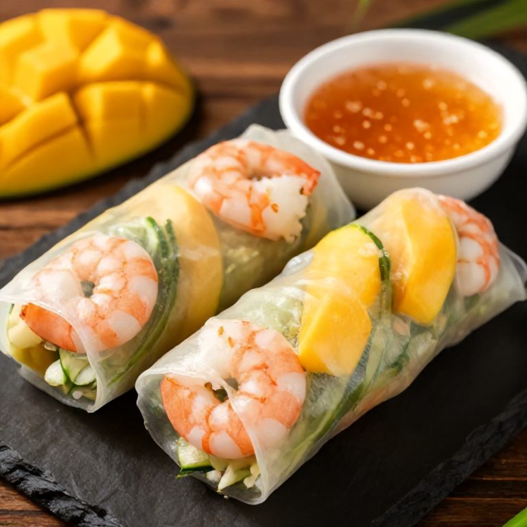 Fresh Mango Shrimp Summer Rolls
