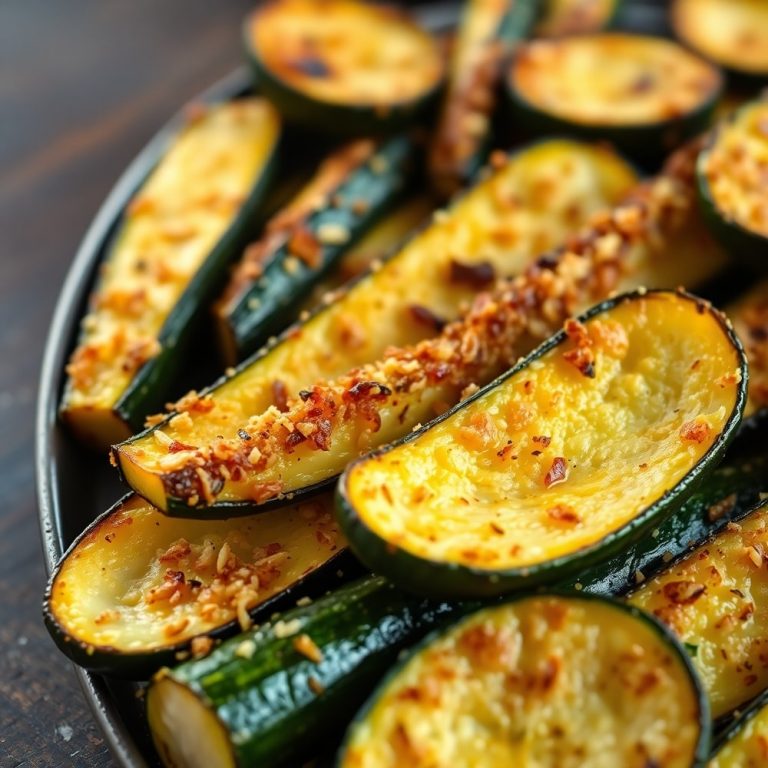 Garlic Parmesan Roasted Zucchini