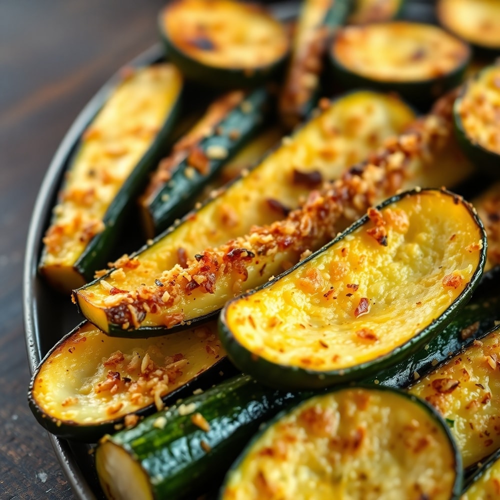 Garlic Parmesan Roasted Zucchini