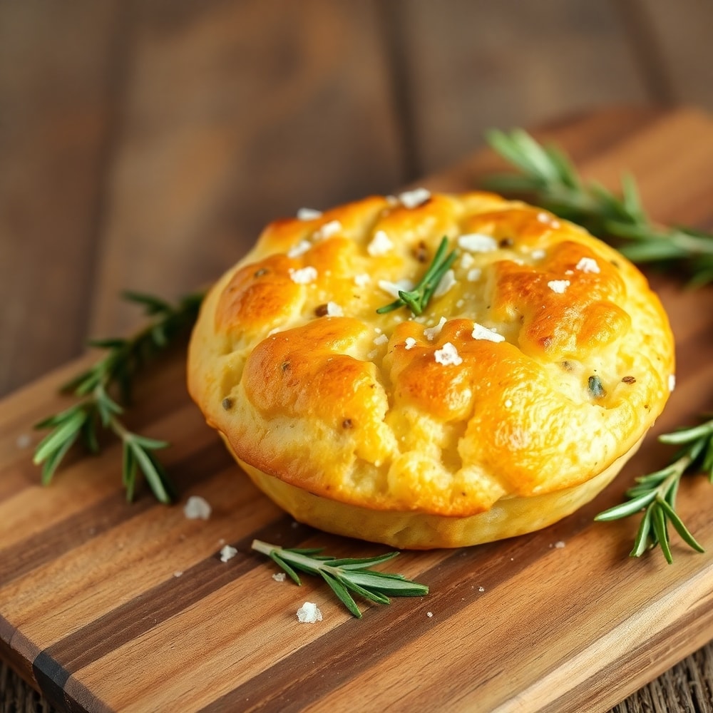 Garlic Rosemary Focaccia Muffins